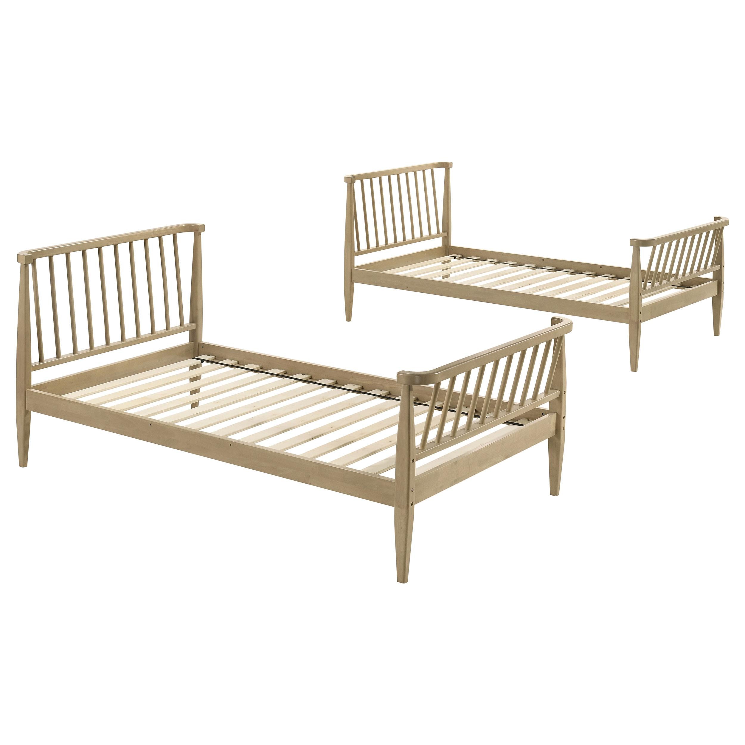 Coaster Furniture Abram 460061T Windsor Twin Over Twin Wood Bunk Bed with Ladder - Almond IMAGE 1